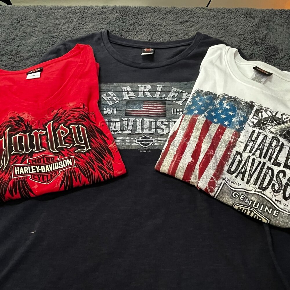HARLEY DAVIDSON LADIES TOPS SET OF 3